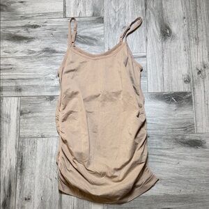 a:glow Maternity Beige Ruched Camisole Tank